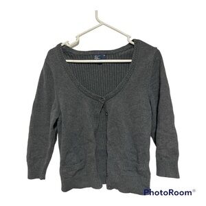 American Eagle Ribbed Cropped Cardigan